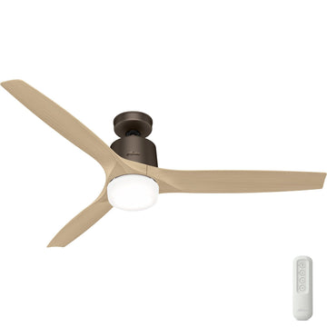 Neuron with LED Light 60 Inch-Smart Ceiling Fans Hunter Metallic Chocolate - Brushed Alder