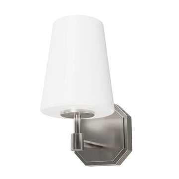 Nolita 1 Light Wall Sconce Lighting Hunter Brushed Nickel - Cased White