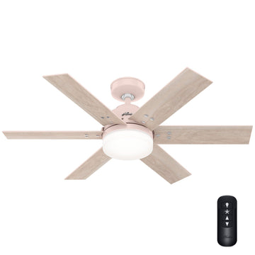 Pacer with LED Light 44 inch Ceiling Fans Hunter Blush Pink - Blush Mango Wood