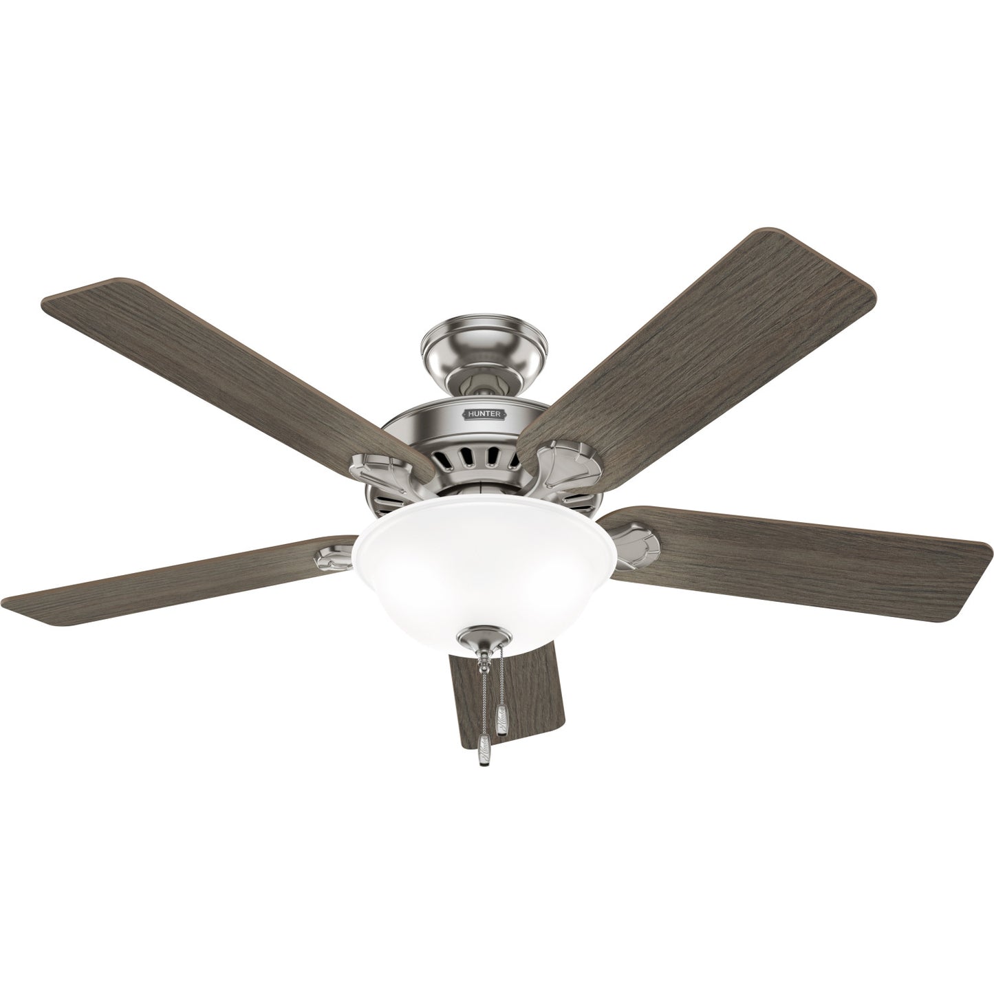 Pro's Best ENERGY STAR DC with Light 52 inch Ceiling Fans Hunter Brushed Nickel - Greyed Walnut 