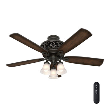 Promenade ENERGY STAR with 3 Lights 54 inch with Remote Ceiling Fans Hunter Brittany Bronze - Burnished Cherry 