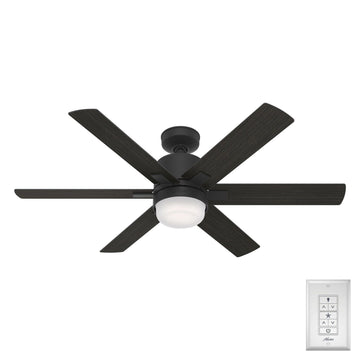 Radeon Smart fan with LED Light 52 Inch Ceiling Fans Hunter Matte Black - Black Walnut