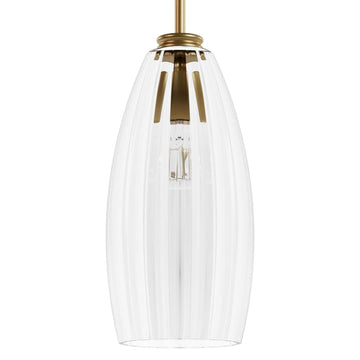 Rossmoor 1 Light Medium Pendant Lighting Hunter Luxe Gold - Clear