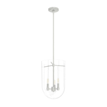 Sacha Cloche Pendant 3 Light Lighting Hunter Brushed Nickel - Clear
