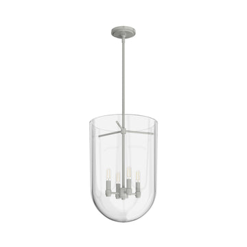 Sacha Pendant 4 Light Lighting Hunter Brushed Nickel - Clear