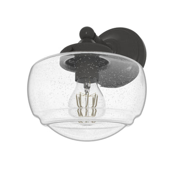 Saddle Creek Clear Seeded Glass 1 Light Sconce Lighting Hunter Noble Bronze - Seeded