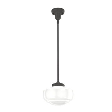 Saddle Creek Shiny Cased White Glass 1 Light 10 Inch Pendant Lighting Hunter Noble Bronze - Cased White