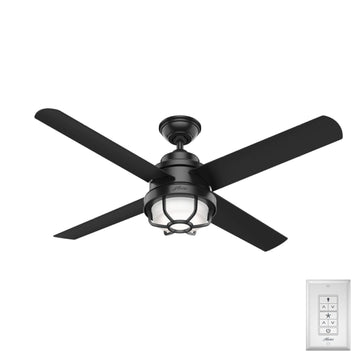 Searow Outdoor with LED Light 54 inch Ceiling Fans Hunter Matte Black - Matte Black