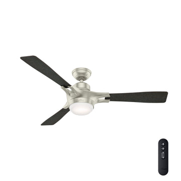 Signal with LED Light 54 Inch-Smart Ceiling Fans Hunter Matte Nickel - Reclaimed Walnut
