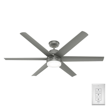 Skysail Outdoor with LED Light 60 inch Ceiling Fans Hunter Matte Silver - Matte Silver