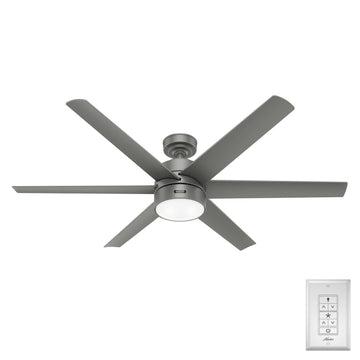 Solaria Outdoor with LED Light 60 inch Ceiling Fans Hunter Matte Silver - Matte Silver