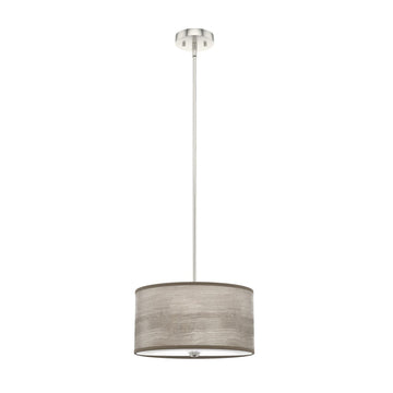 Solhaven 2 Light Pendant Lighting Hunter Light Grey Oak - Brushed Nickel