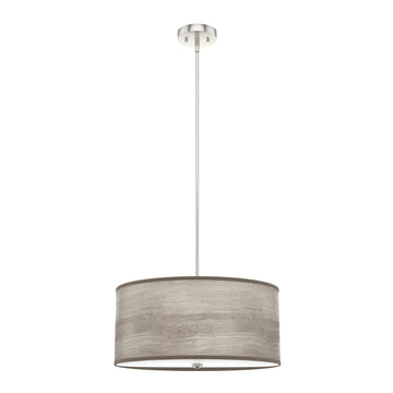Solhaven 3 Light Pendant Lighting Hunter Light Grey Oak - Brushed Nickel