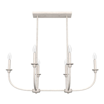 Southcrest 6 Light Linear Chandelier Lighting Hunter Distressed White - None