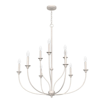 Southcrest Chandelier 9 Light 2-Tier Lighting Hunter Distressed White