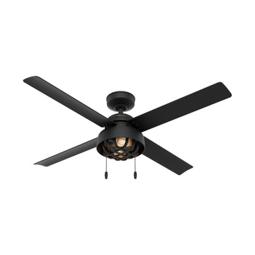 Spring Mill Outdoor with LED Light 52 inch Ceiling Fans Hunter Matte Black - Matte Black