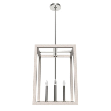 Squire Manor 4 Light Pendant 15 inch Lighting Hunter Chrome - Distressed White