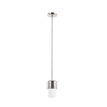 Station 1 Light Mini Pendant Lighting Hunter Brushed Nickel - Frosted Cased White