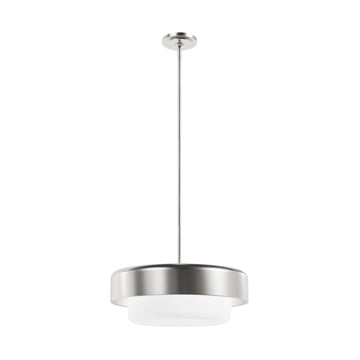 Station 3 Light Pendant Lighting Hunter Brushed Nickel - Frosted Cased White