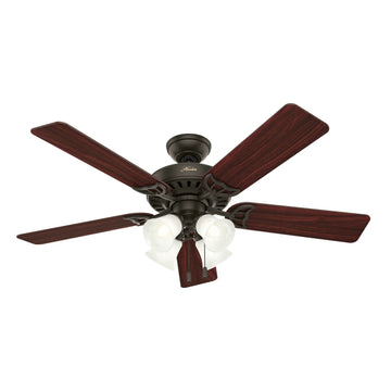 Studio Series Swirled Marble with 4 Lights 52 inch Ceiling Fans Hunter New Bronze - Cherry