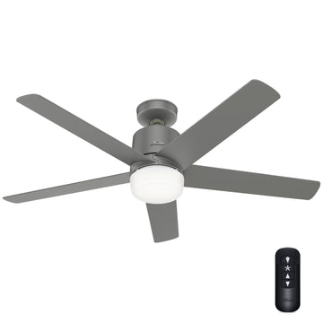 Stylus with LED Light 52 Inch-Smart Ceiling Fans Hunter Matte Silver - Matte Silver