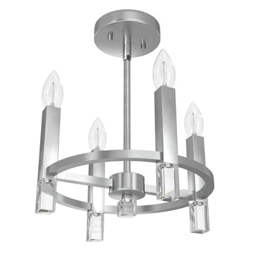 Sunjai 4 Light Semi-Flush Mount Lighting Hunter Brushed Nickel - None