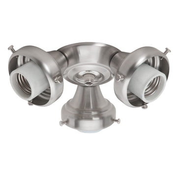 Three-Light Brushed Nickel Fitter - 99136 Ceiling Fan Accessories Hunter Brushed Nickel