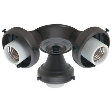 Three-Light New Bronze Fitter - 99134 Ceiling Fan Accessories Hunter New Bronze