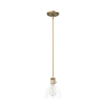 Van Nuys 1 Light Mini Pendant Lighting Hunter Alturas Gold - Clear