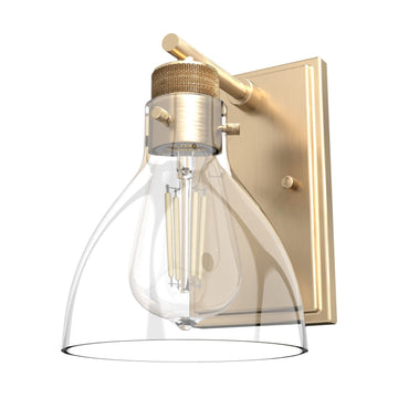 Van Nuys 1 Light Wall Sconce Lighting Hunter Alturas Gold - Clear