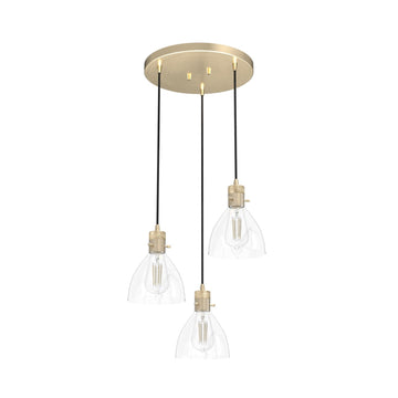 Van Nuys 3 Light Round Cluster Lighting Hunter Alturas Gold - Clear