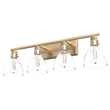 Van Nuys 4 Light Vanity Lighting Hunter Alturas Gold - Clear