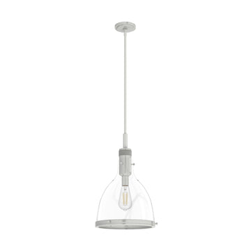 Van Nuys Pendant 1 Light 13 inch Lighting Hunter Brushed Nickel - Clear