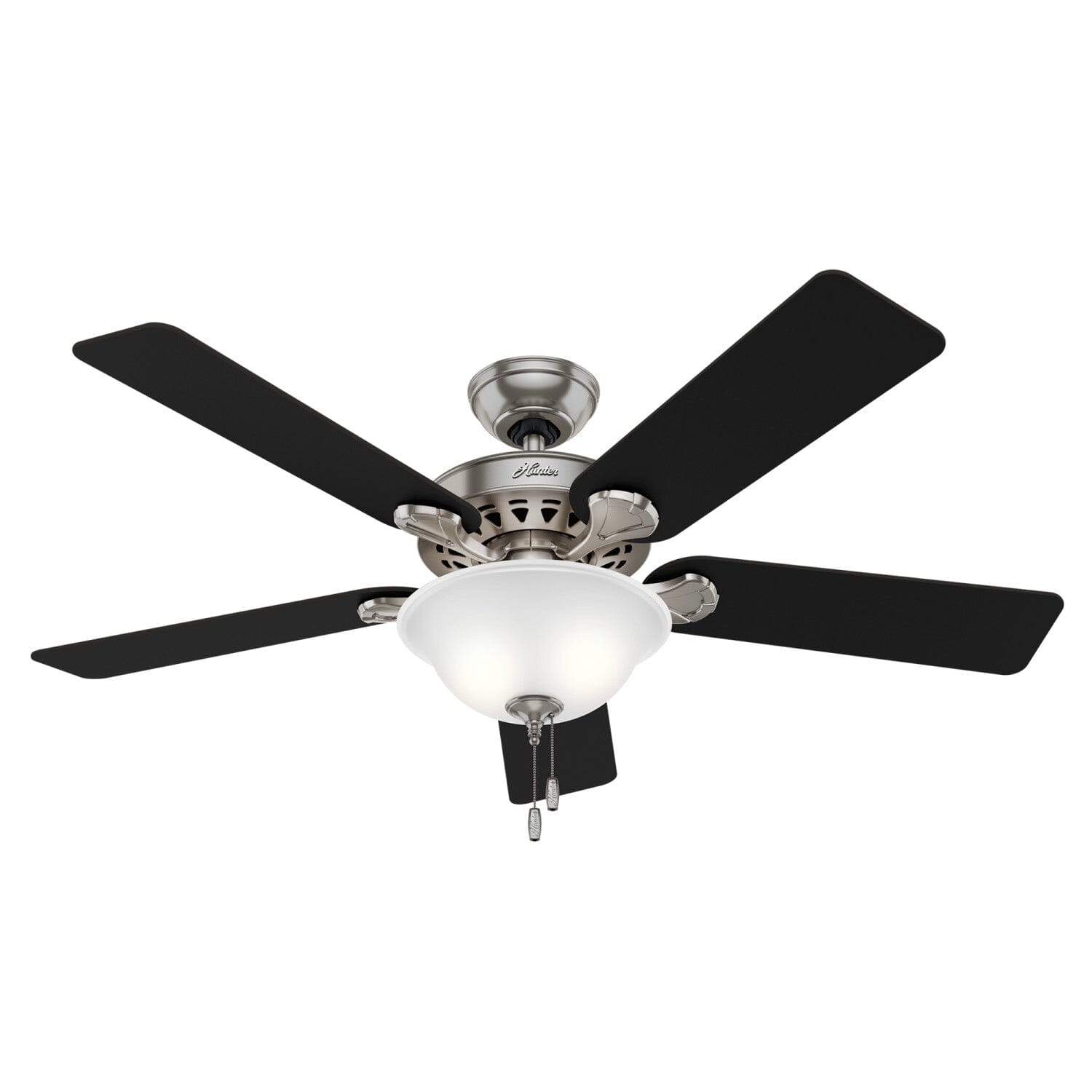 Waldon with Light 52 inch with Clear Frosted Glass Ceiling Fan Hunter Fan