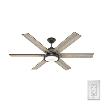 Warrant with LED Light 60 inch Ceiling Fans Hunter Noble Bronze - Barnwood