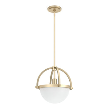 Wedgefield 1 Light Pendant Lighting Hunter Alturas Gold - Frosted Cased White