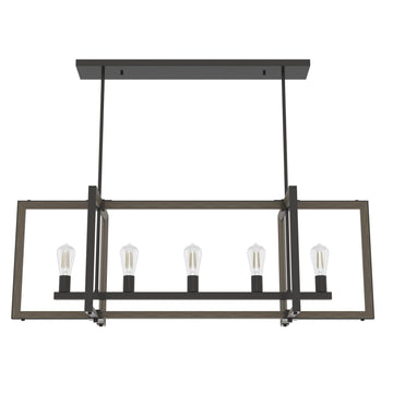 Woodburn 5 Light Linear Chandelier Lighting Hunter Noble Bronze - None