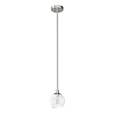 Xidane 1 Light Mini Pendant Lighting Hunter Brushed Nickel - Clear