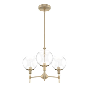 Xidane 3 Light Chandelier Lighting Hunter Alturas Gold - Clear
