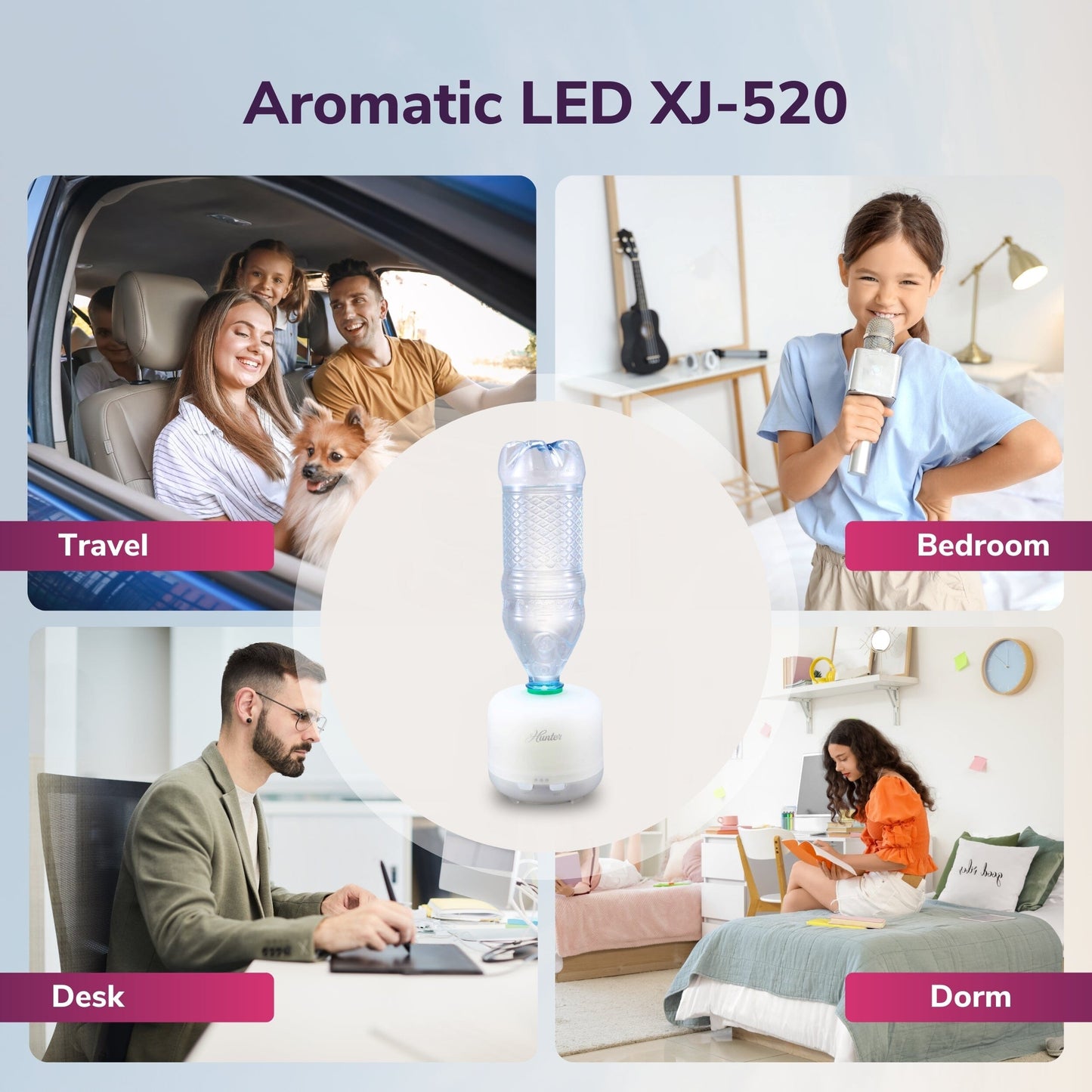 Hunter XJ-520 Aromatic LED Personal Ultrasonic Humidifier Collective Hunter Pure Air