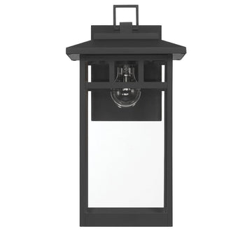 Yancy House Outdoor 1 Light Large 17 Inch Wall Light Lighting Hunter Matte Black - Clear