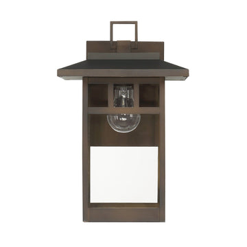 Yancy House Outdoor 1 Light Medium 14 Inch Wall Light Lighting Hunter Matte Bronze - Clear