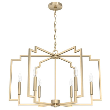Zoanne 6 Light Chandelier 30 Inch Lighting Hunter Alturas Gold - None