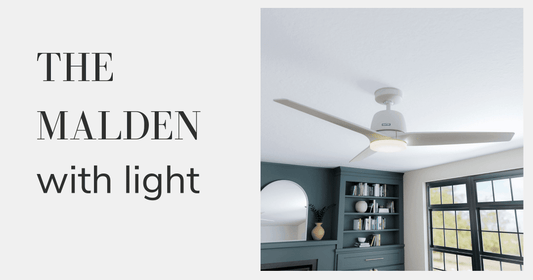 Malden Hunter White Ceiling Fan with LED Light 52in 