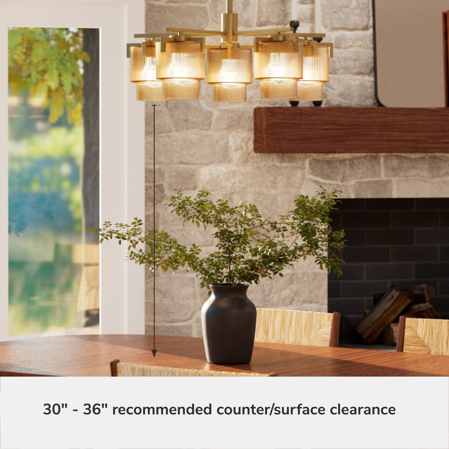 Hunter Ontario Jasmine Roth 5 Light Medium 27 Inch Chandelier