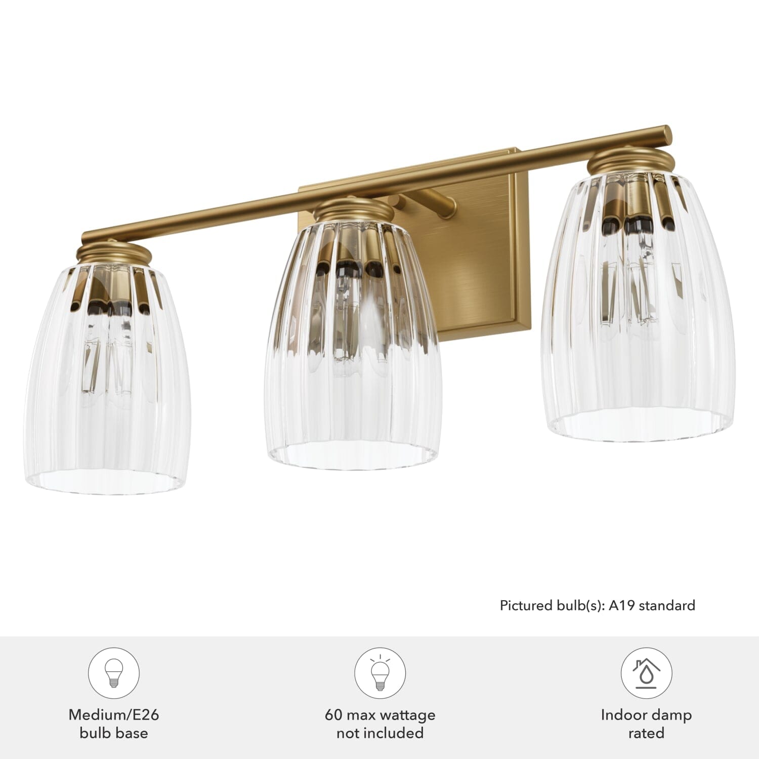 Hunter Rossmoor 3 Light Vanity Wall Light – Hunter Fan