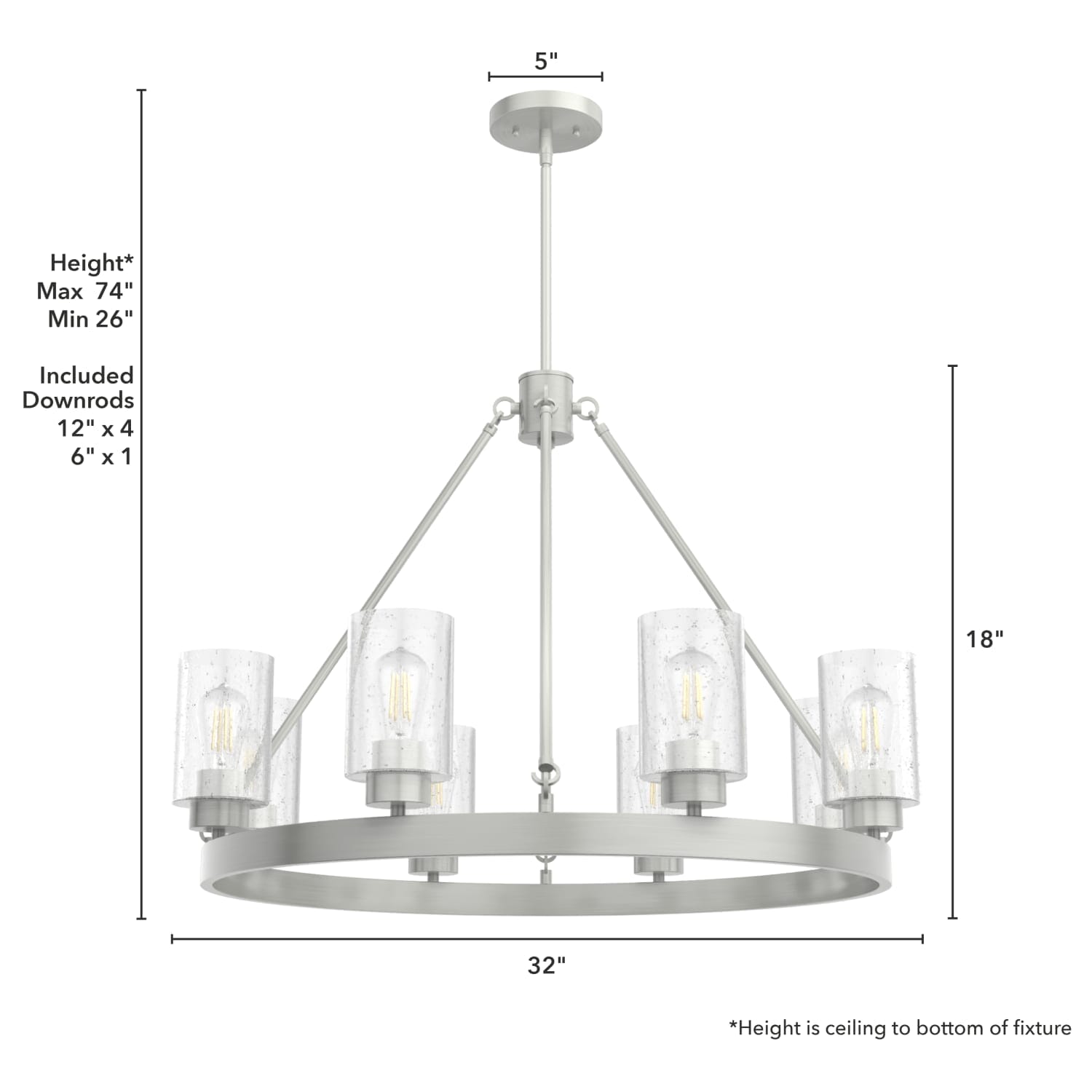 Hunter Hartland 8 Light Chandelier Ceiling Light – Hunter Fan