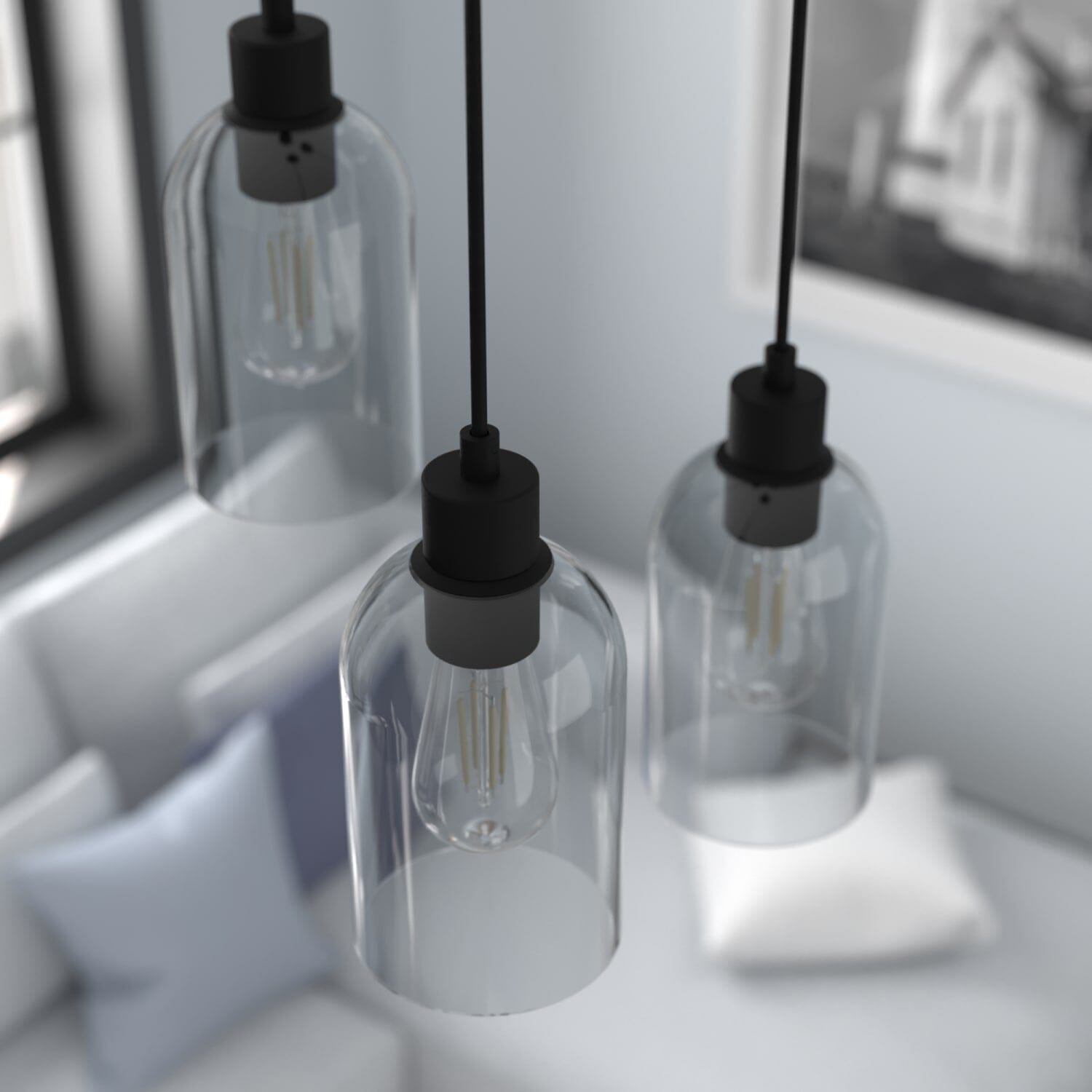Hunter Lochemeade Smoked Glass 1 Light Mini Pendant Ceiling Light