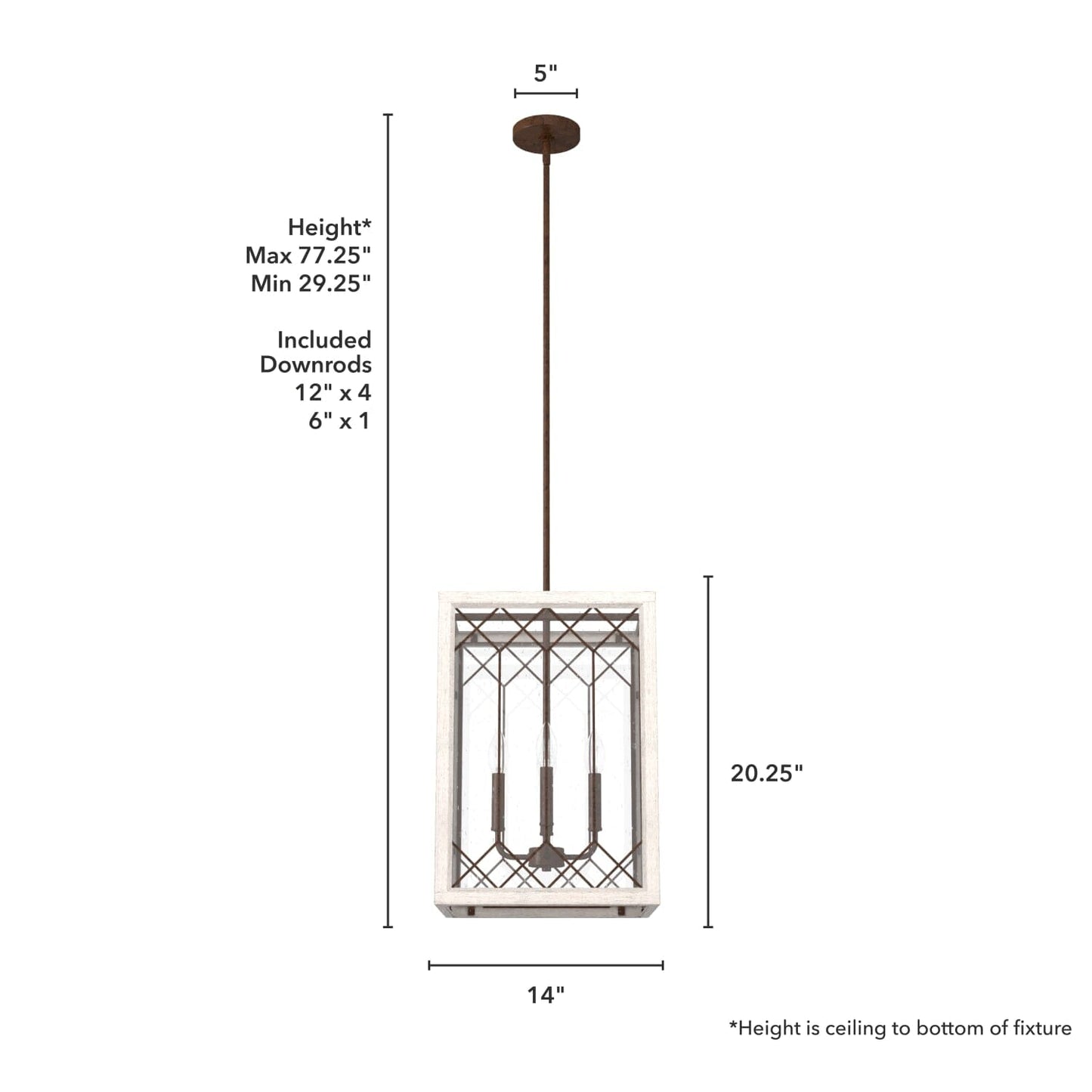 19372_4_chevron_4_light_lantern_14_inch-textured_rust-dimensiongraphic