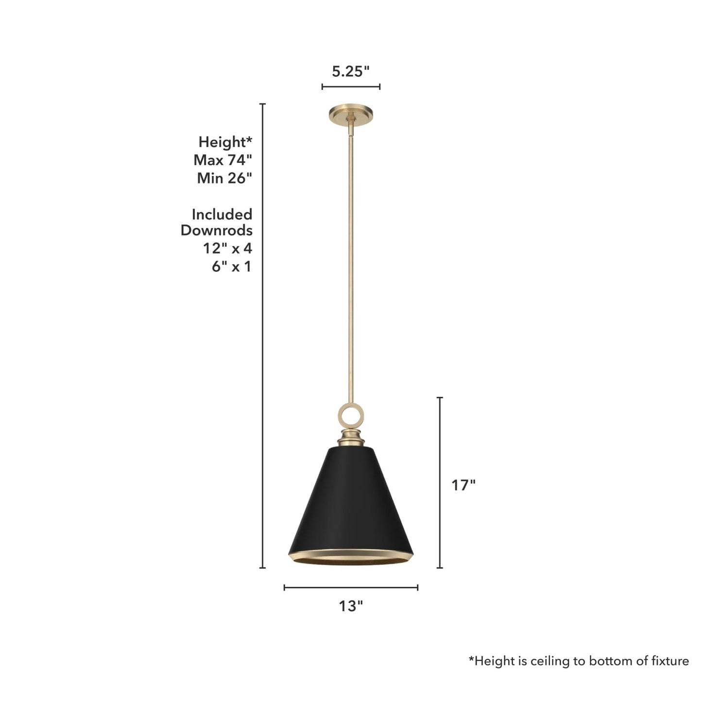 19444_4_klein_1_light_metal_13_inch_pendant-alturas_gold-dimensiongraphic